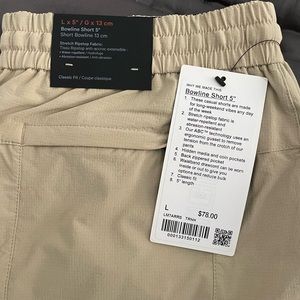 Men’s L lululemon bowline shorts